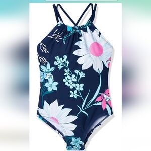 Kanu Surf. Girls Navy Floral One Piece Swimsuit. Size 10. NWT.